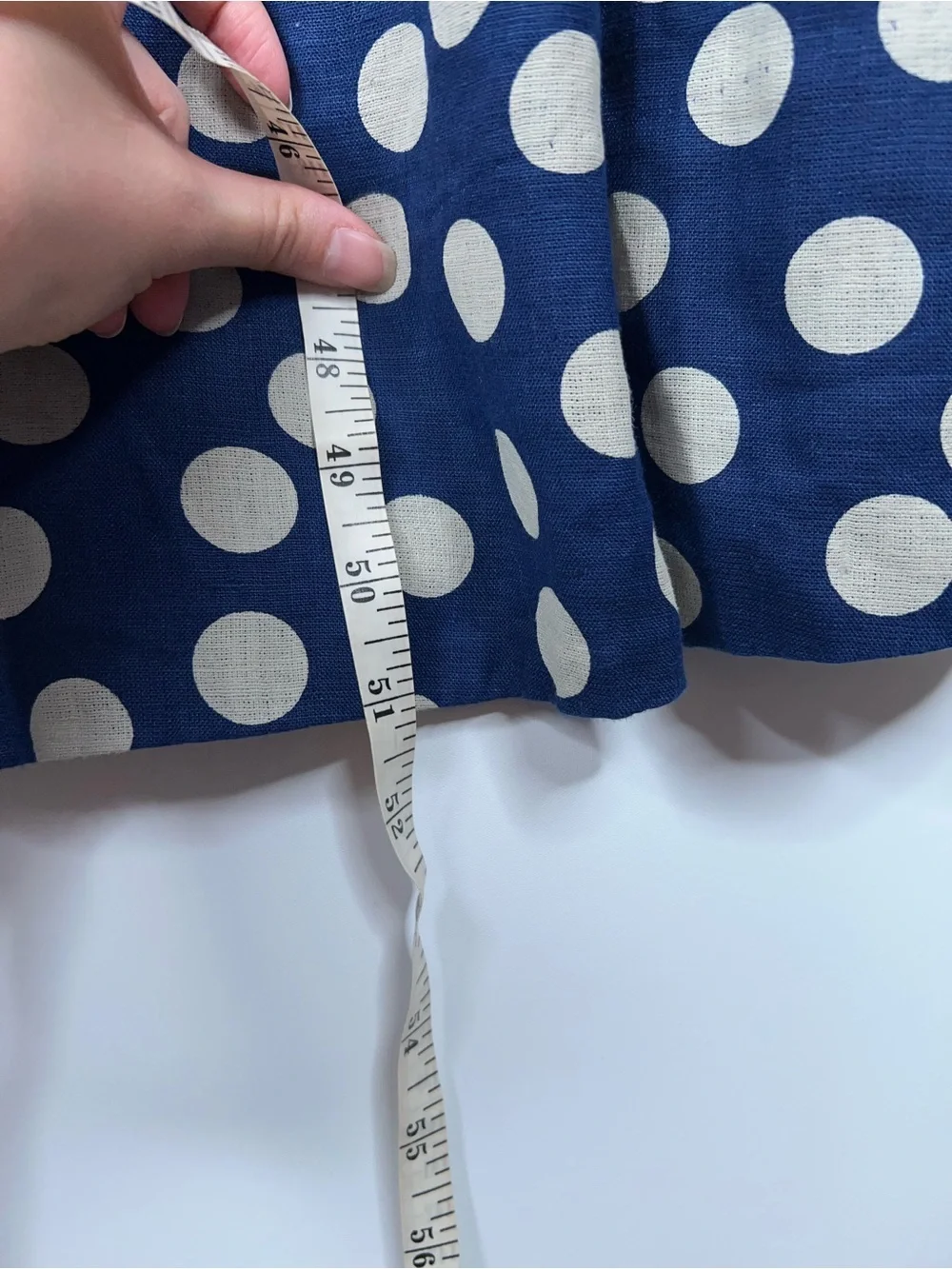 J Crew Navy Polka Dot Sleeveless Midi Dress Smocked Waist Linen New Size Small